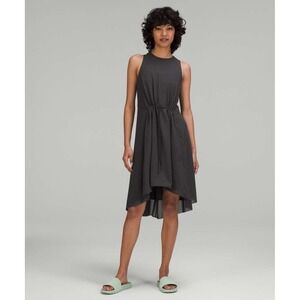 Lululemon Mesh Overlay High-Neck Dress Size 8 Graphite‎ Grey Athleisure